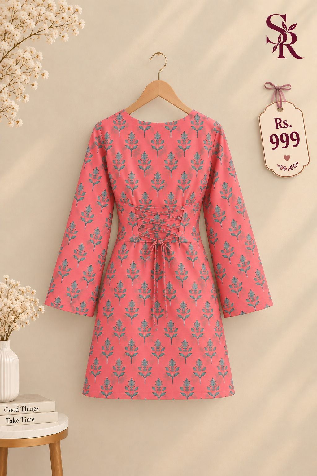 Pink Bloom Kurti